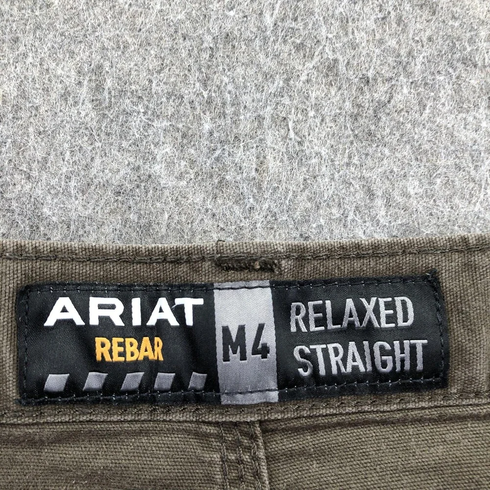 Ariat Rebar Pants Mens 40x32 Brown Canvas Carpenter Relaxed Straight Workwear M4